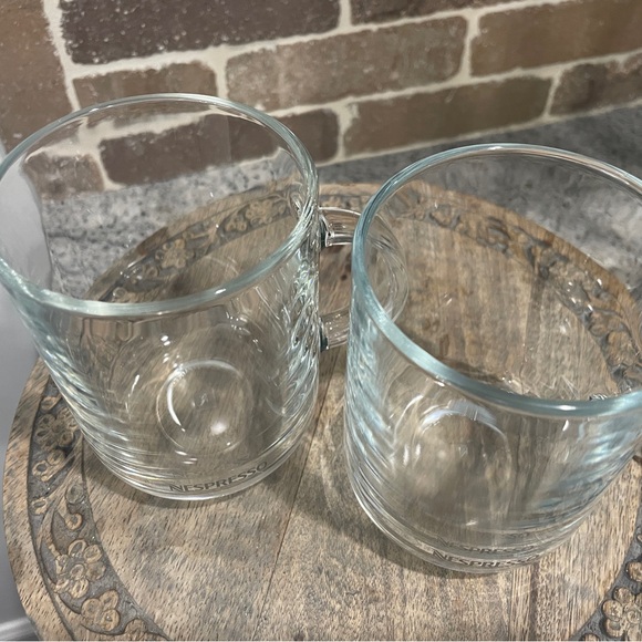 Nespresso Vertuo Glass Coffee Latte Mugs Cups Konstantin Grcic France Set of 2 - Picture 3 of 4